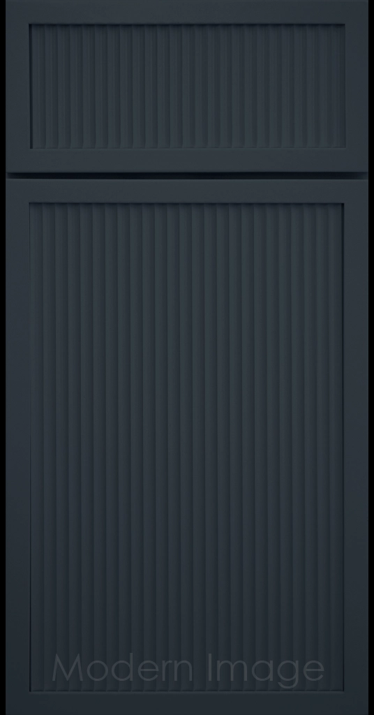 Naval color Arcadia Cove Cabinet Door featuring a Narrow Frame and Fluted Center Panel.